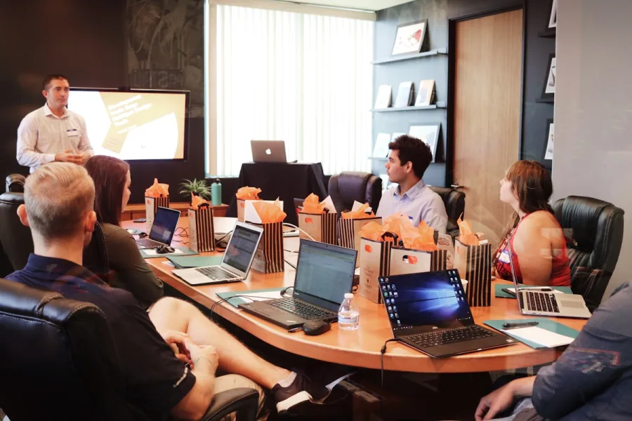 Planning board covered in notes during an eCommerce growth strategy session