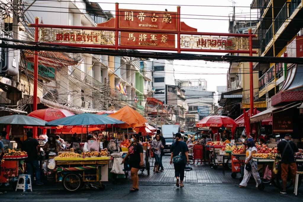 Gateway to a busy East Asian shopping district