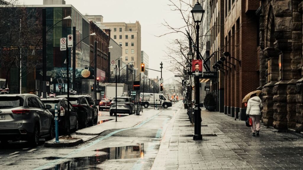 Shoppers on Sainte-Catherine Street in Montreal
