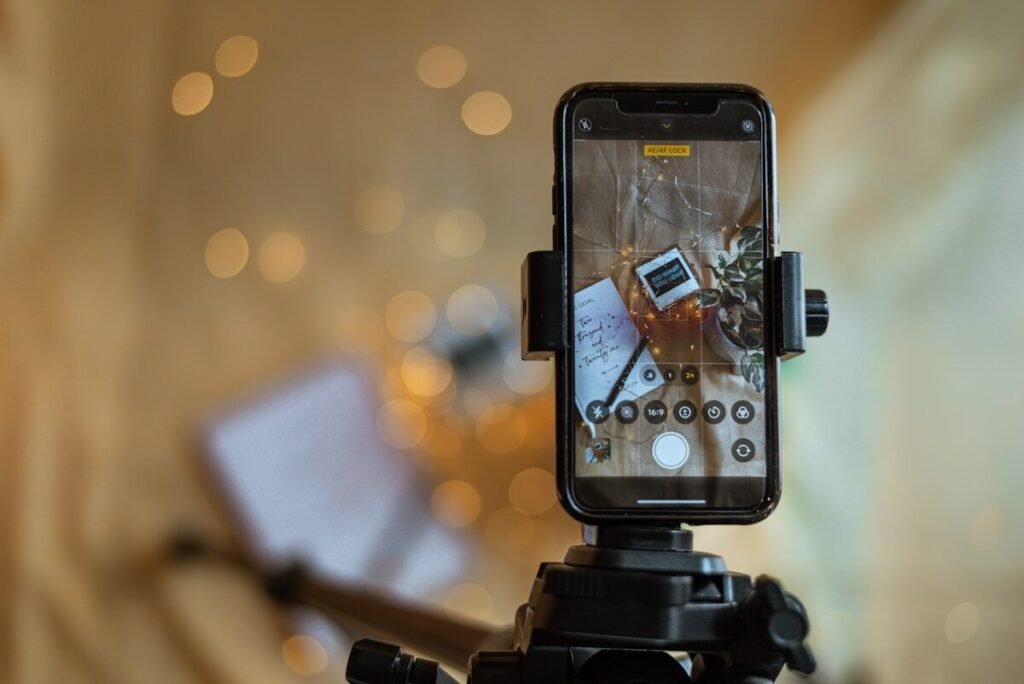 A camera mounted on a tripod