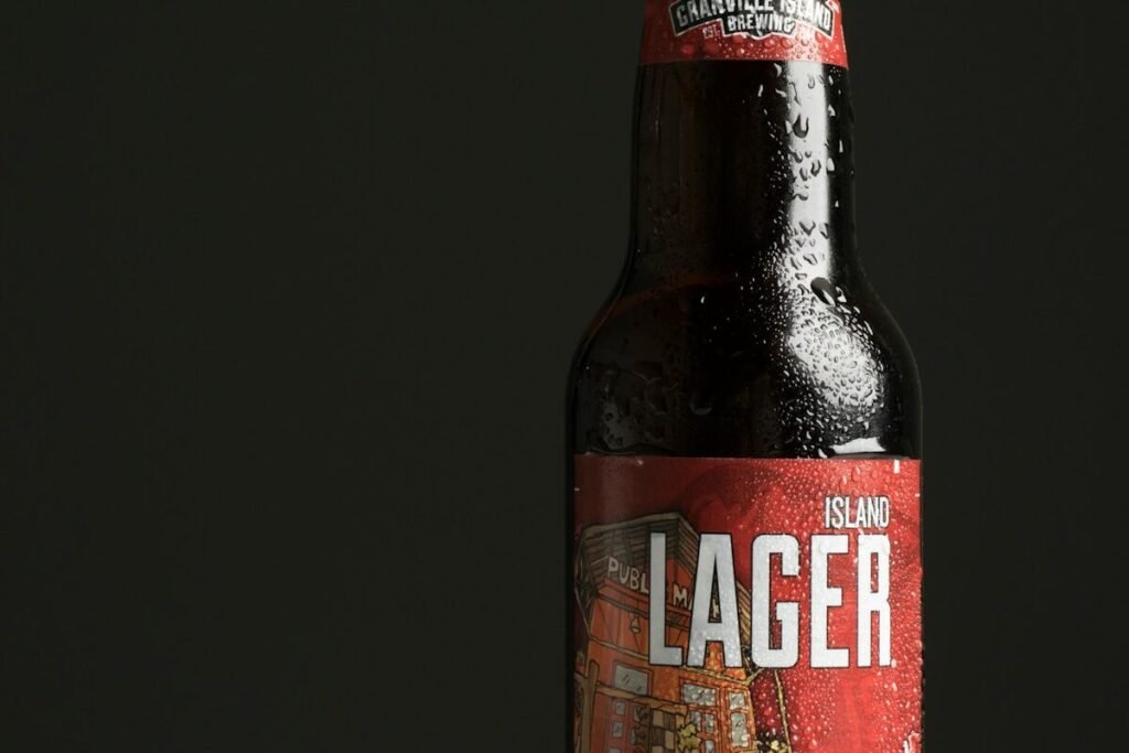 A labelled bottle photographed against a plain backdrop
