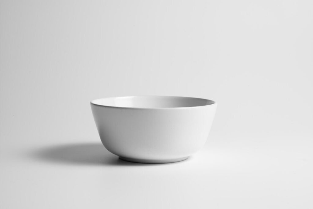 A simple bowl photographed on a white background