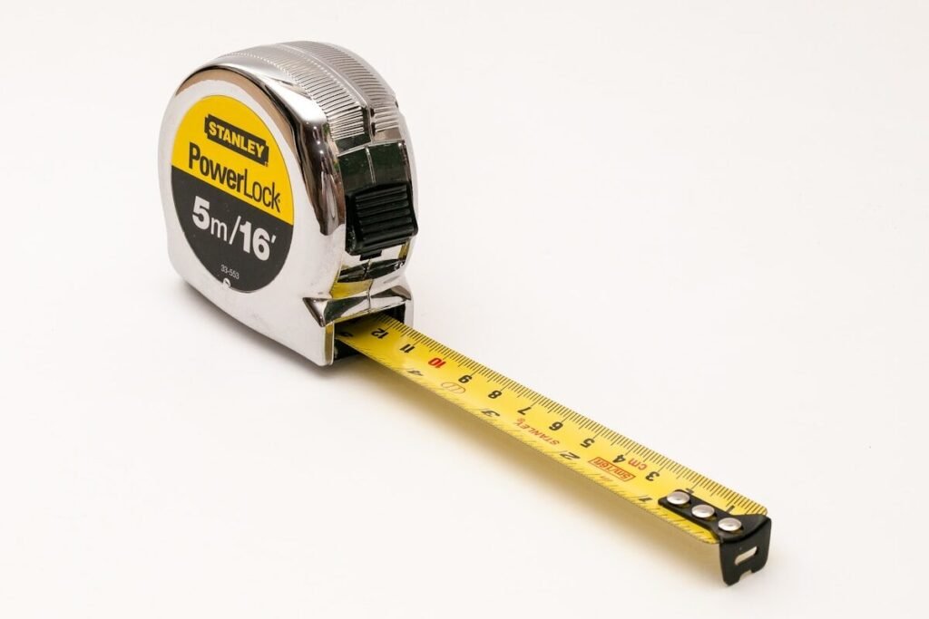 A tape measure on a white background