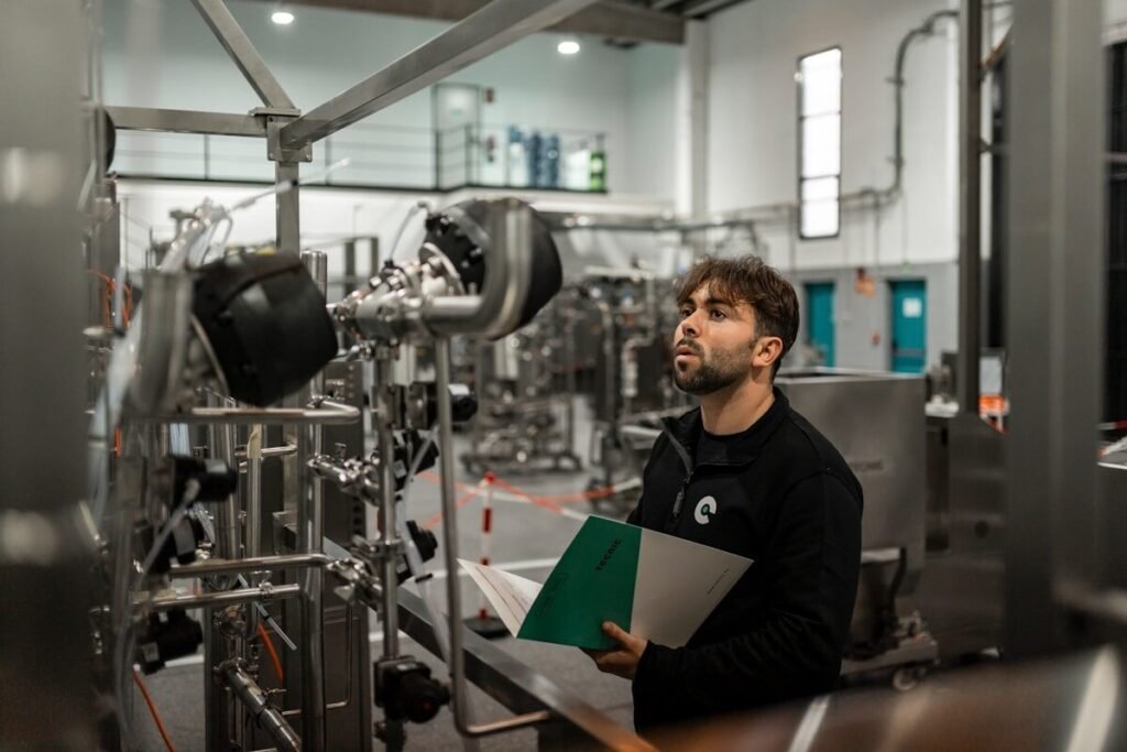 Inspecting factory machinery