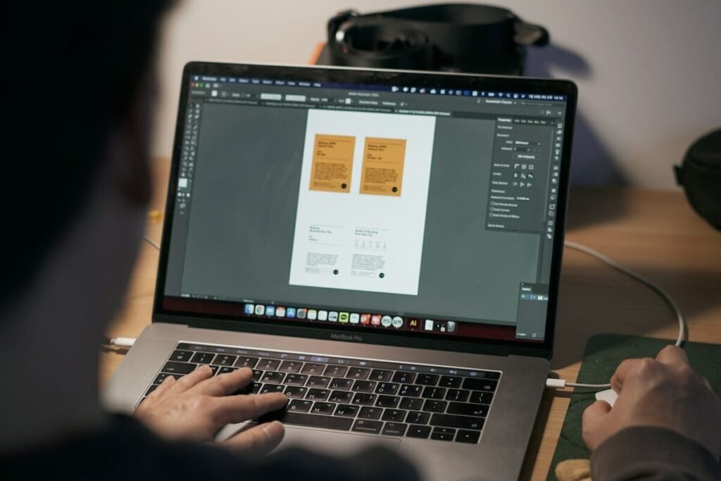 A laptop being used for design work