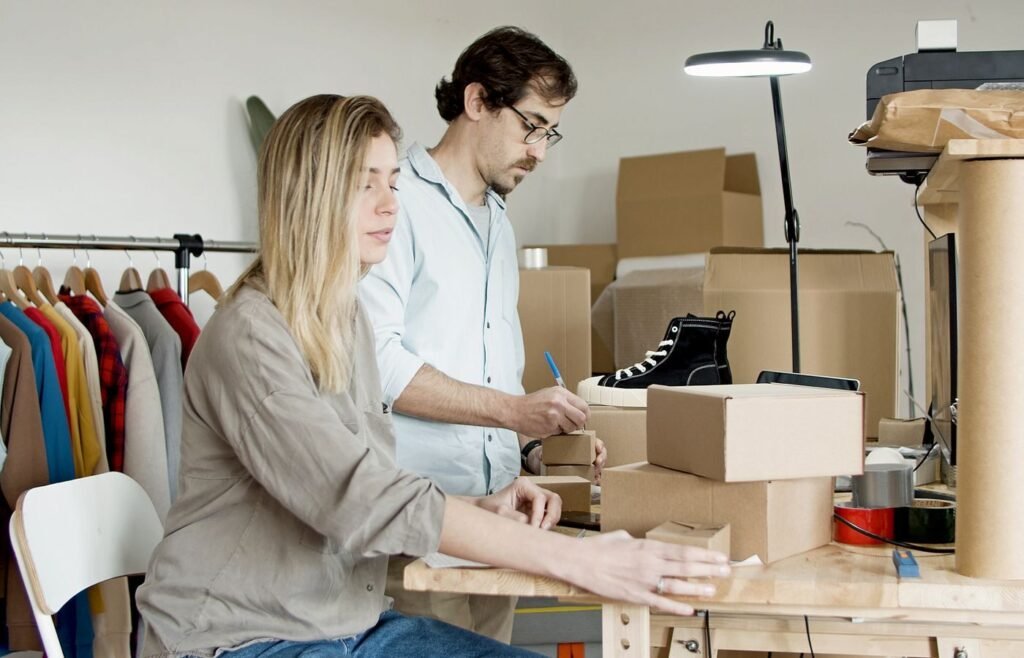 Team organising product inventory and catalogue data that feeds a Shopping campaign
