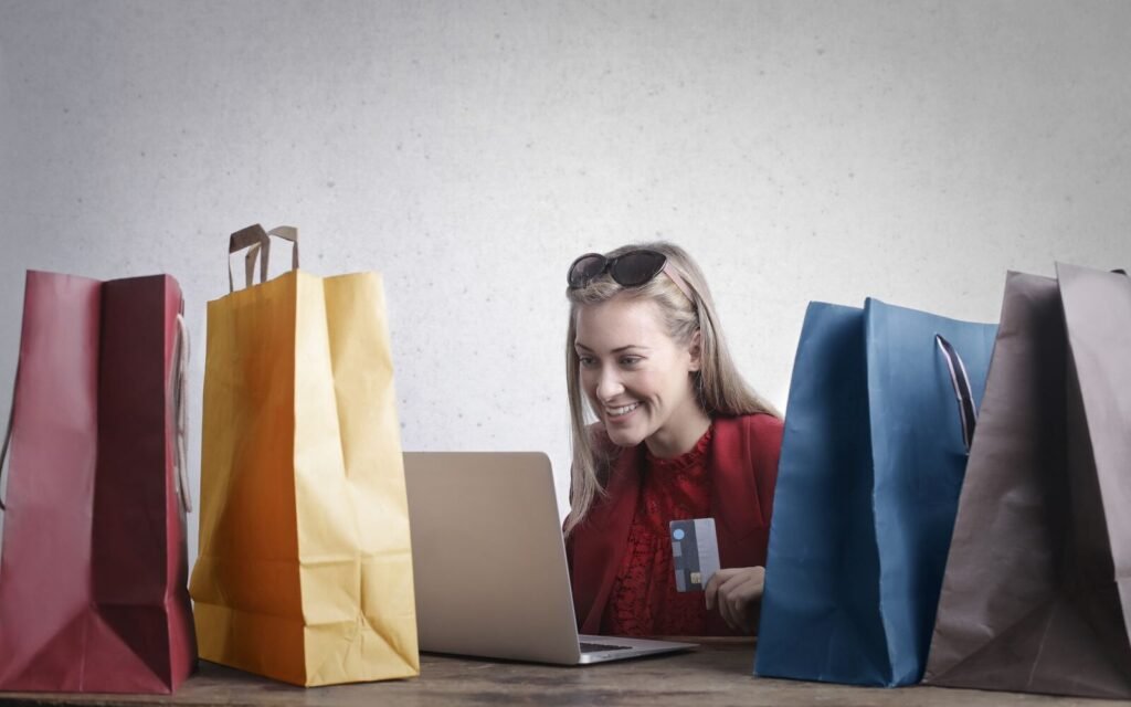 Returning customer shopping online at home, the repeat purchase a retention curve is built from