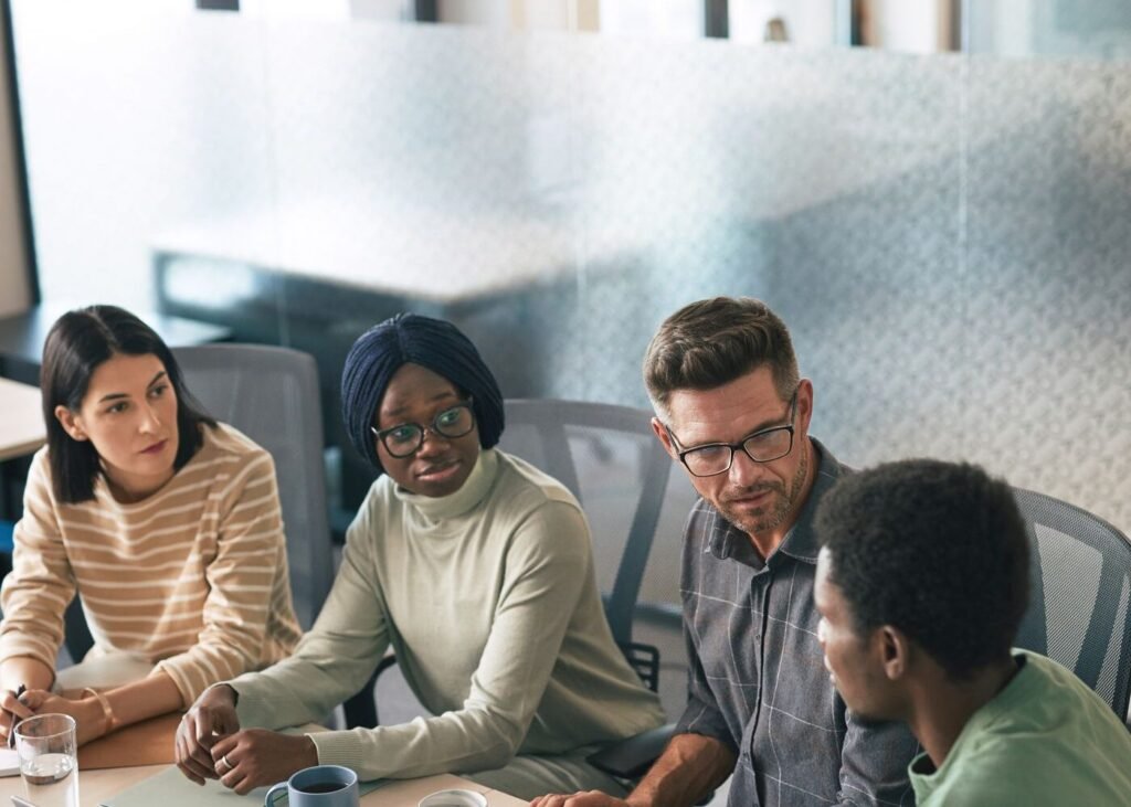 Team reviewing an eCommerce growth plan in an office