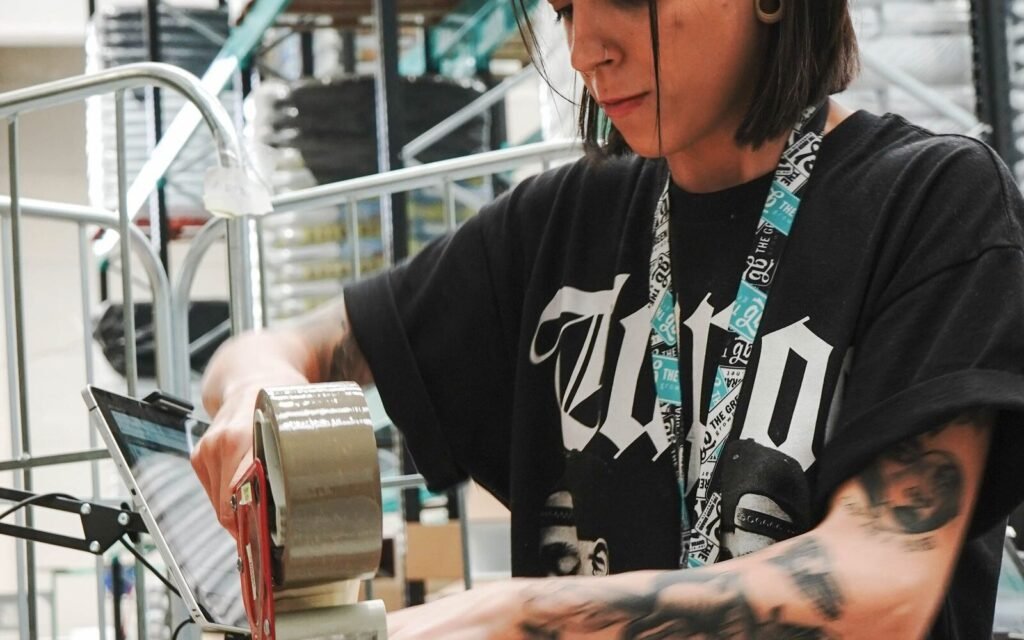 Warehouse team preparing marketplace orders for dispatch