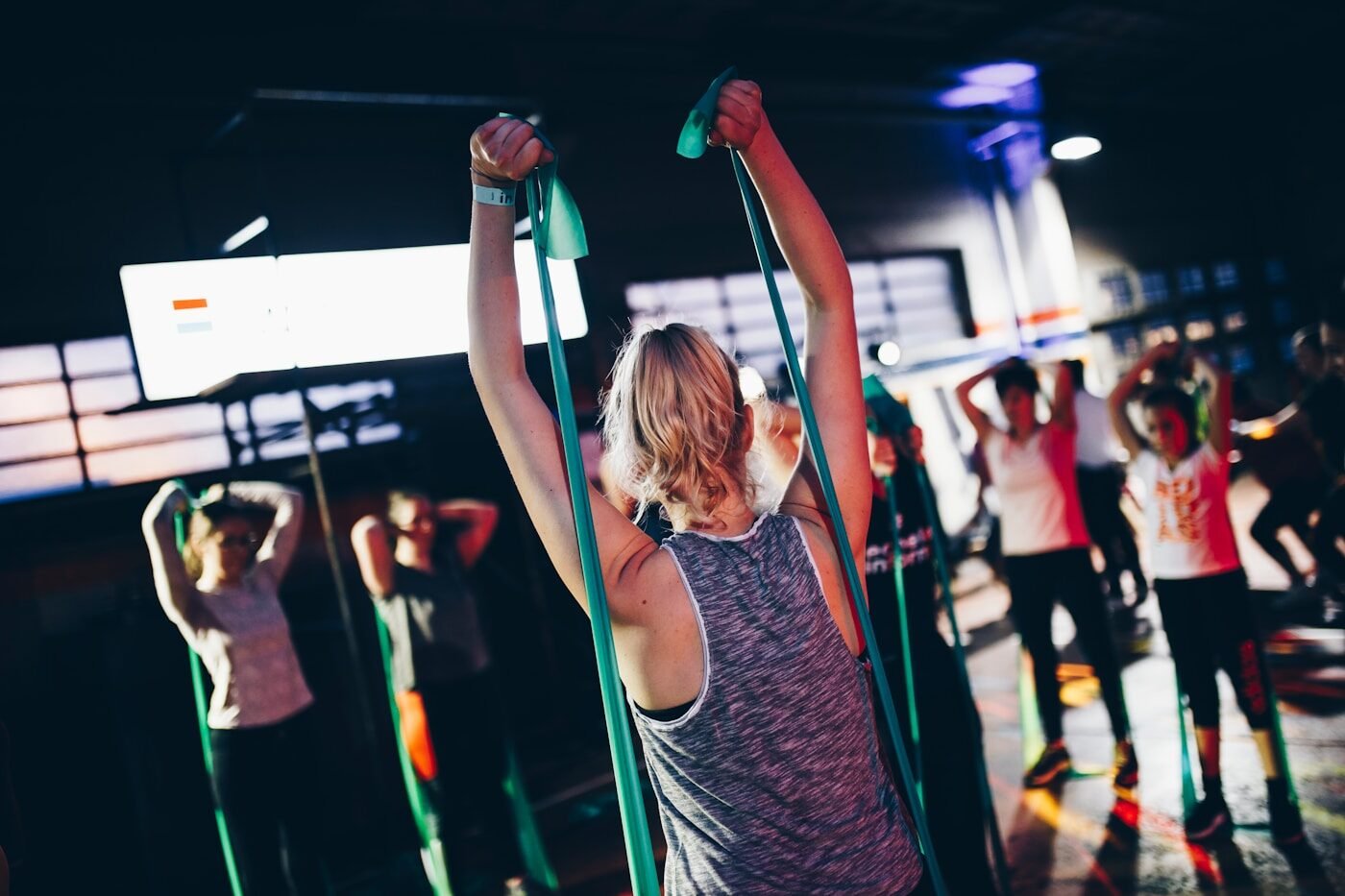 A group training together in a gym