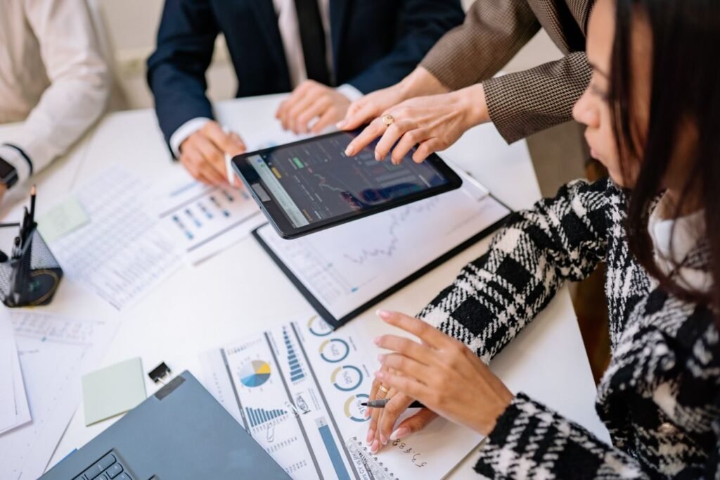 Marketer reviewing eCommerce performance data on a tablet