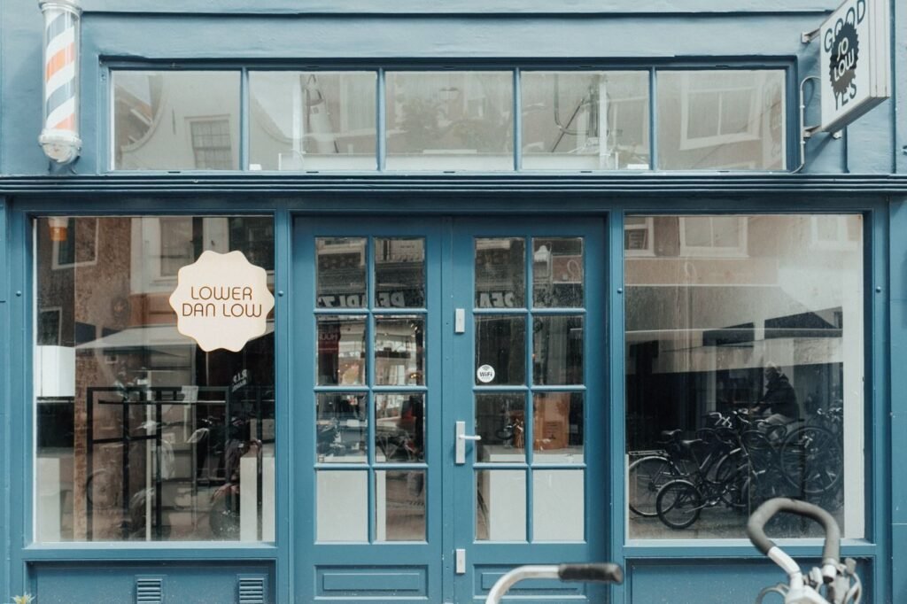 Glass storefront of a multi-location retail business