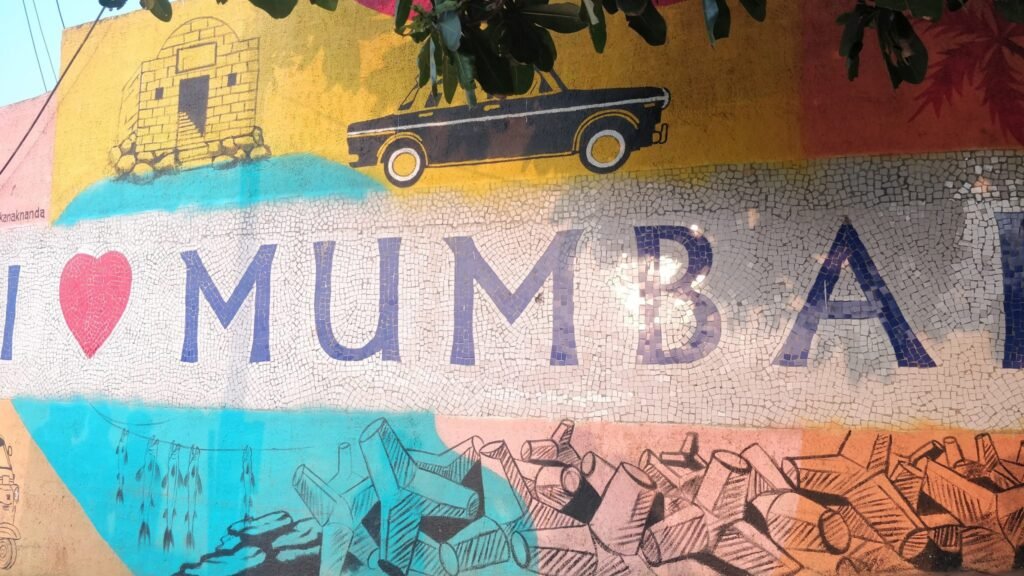 Street art on a wall in Mumbai, India